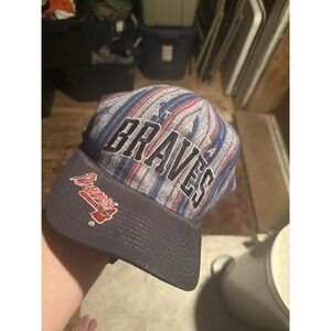 Vintage Starter 90's Atlanta Braves Striped Baseball Cap Rare